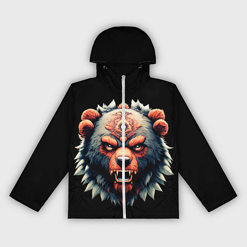 Женская ветровка С разъяренным медведем / 3D-Белый – фото 1