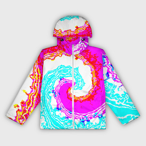 Женская ветровка Тай-дай бирюзово-розовый / 3D-Белый – фото 1