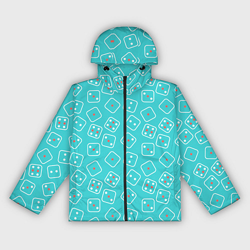 Женская ветровка Игральные кости на голубом фоне / 3D-Черный – фото 1