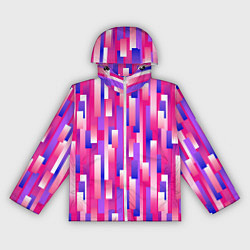 Ветровка с капюшоном женская Градиентные прямоугольники, цвет: 3D-белый