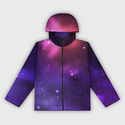 Женская ветровка Разноцветный космос - неоновое свечение / 3D-Черный – фото 1