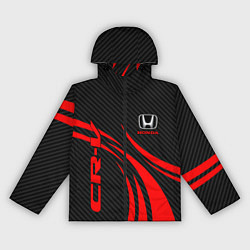 Ветровка с капюшоном женская Honda CR-V - красный и карбон, цвет: 3D-черный