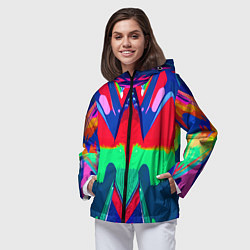 Ветровка с капюшоном женская Abstract mirror composition, цвет: 3D-черный — фото 2
