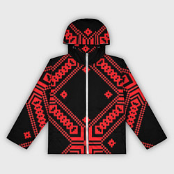 Ветровка с капюшоном женская Национальный черный, цвет: 3D-белый