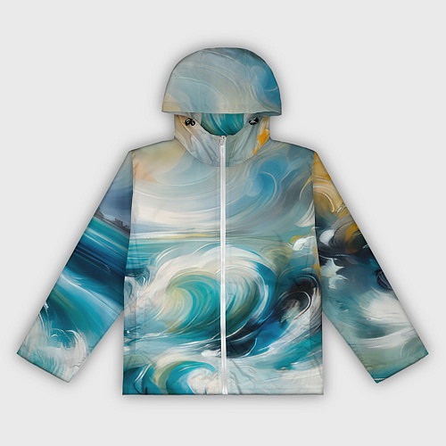 Женская ветровка Штормовые волны океана / 3D-Белый – фото 1