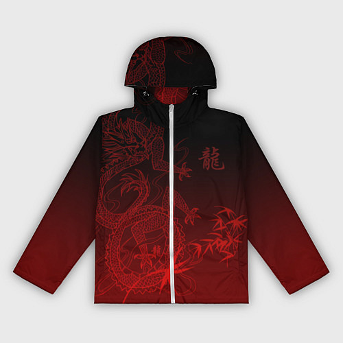 Женская ветровка Дракон в градиенте / 3D-Белый – фото 1