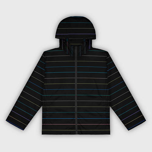 Женская ветровка Разноцветные полосы на чёрном / 3D-Черный – фото 1