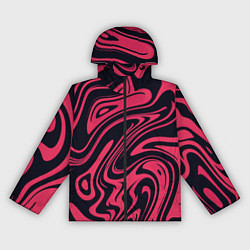 Ветровка с капюшоном женская Абстракция чёрно-розовый, цвет: 3D-черный