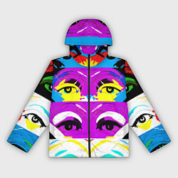Ветровка с капюшоном женская Eyes - pop art - neural network, цвет: 3D-черный