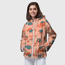 Ветровка с капюшоном женская Осенние лягушки, цвет: 3D-белый — фото 2