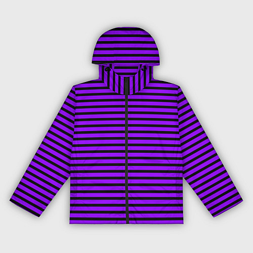 Женская ветровка Фиолетовый в чёрную полоску / 3D-Черный – фото 1
