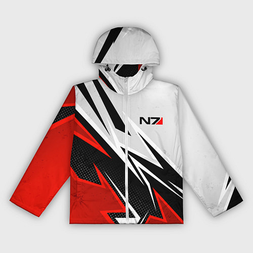 Женская ветровка N7 mass effect - white and red / 3D-Белый – фото 1