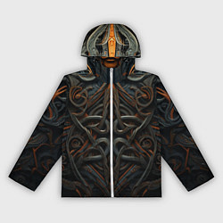 Ветровка с капюшоном женская Орнамент в викинг-стиле, цвет: 3D-белый