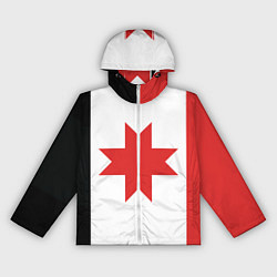 Ветровка с капюшоном женская Флаг Удмуртии, цвет: 3D-белый