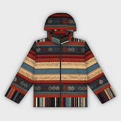 Ветровка с капюшоном женская Этнический принт в полоску, цвет: 3D-черный