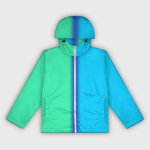 Женская ветровка Сине зелёный светлый градиент / 3D-Белый – фото 1