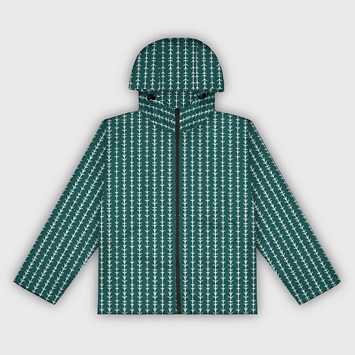 Женская ветровка Зелёно-морской в полоску / 3D-Черный – фото 1