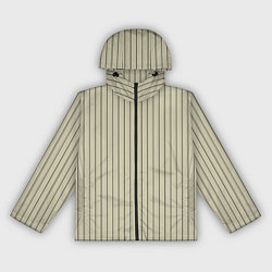Ветровка с капюшоном женская Серо-бежевый широкая полоска, цвет: 3D-черный