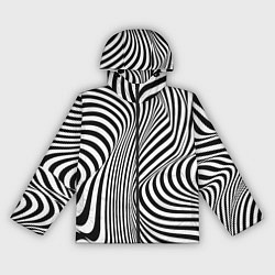Ветровка с капюшоном женская Цвета зебры оптическая иллюзия, цвет: 3D-черный