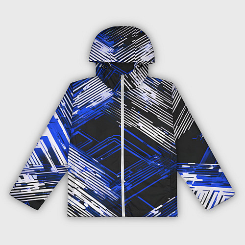 Женская ветровка Киберпанк линии белые и синие / 3D-Белый – фото 1