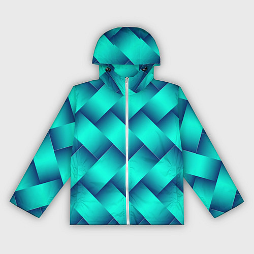 Женская ветровка Бирюзовое переплетение / 3D-Белый – фото 1