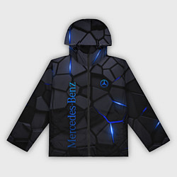 Ветровка с капюшоном женская Mercedes - плиты с эффектом свечения, цвет: 3D-черный