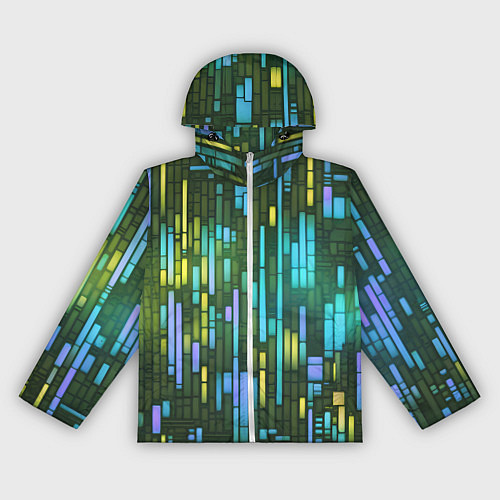 Женская ветровка Неоновые полосы синие / 3D-Белый – фото 1