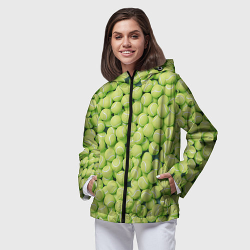 Женская ветровка Много теннисных мячей / 3D-Черный – фото 3