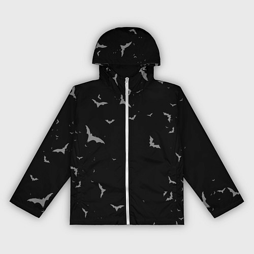 Женская ветровка Летучие мыши на черном небе / 3D-Белый – фото 1