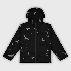 Ветровка с капюшоном женская Летучие мыши на черном небе, цвет: 3D-черный