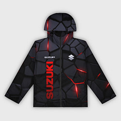 Ветровка с капюшоном женская Suzuki - плиты с эффектом свечения, цвет: 3D-черный