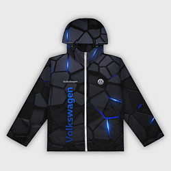 Ветровка с капюшоном женская Volkswagen - плиты с эффектом свечения, цвет: 3D-белый