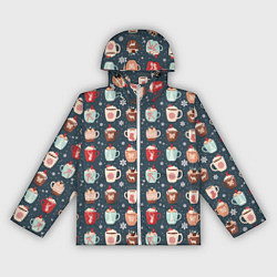Женская ветровка Кружки какао - зимний новогодний паттерн