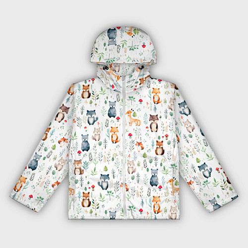 Женская ветровка Акварельные сказочные лесные звери от нейросети - / 3D-Белый – фото 1