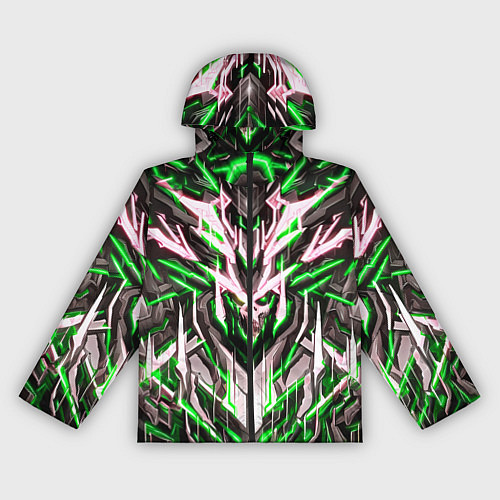 Женская ветровка Неоновый зелёный кибер череп / 3D-Черный – фото 1