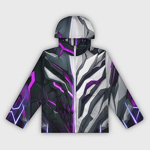 Женская ветровка Броня адская и райская фиолетовая / 3D-Белый – фото 1