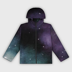 Ветровка с капюшоном женская Космос и звезды на темном фоне, цвет: 3D-черный
