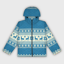 Женская ветровка Sweater with deer on a blue background