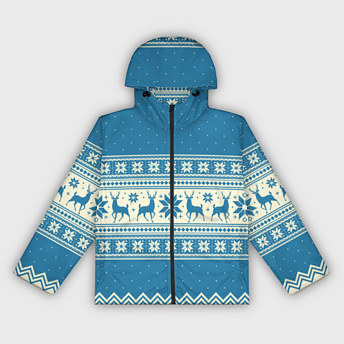 Женская ветровка Sweater with deer on a blue background / 3D-Черный – фото 1