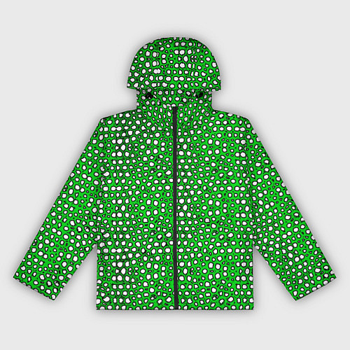 Женская ветровка Белые пузырьки на зелёном фоне / 3D-Черный – фото 1