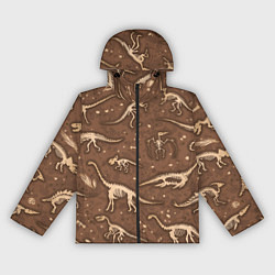 Ветровка с капюшоном женская Dinosaurs bones, цвет: 3D-черный