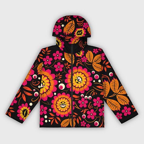 Женская ветровка Хохлома параноидальная / 3D-Черный – фото 1