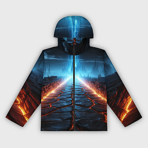 Женская ветровка Разломленная дорога / 3D-Черный – фото 1