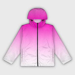 Ветровка с капюшоном женская Розово-белый градиент, цвет: 3D-черный