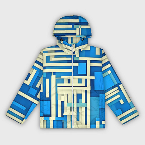 Женская ветровка Полосы на синем фоне / 3D-Белый – фото 1