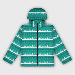 Ветровка с капюшоном женская Зеленый зимний пейзаж, цвет: 3D-черный