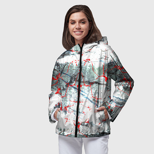 Женская ветровка Узоры на мраморе / 3D-Черный – фото 3