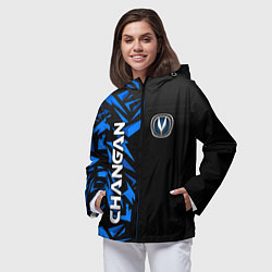 Ветровка с капюшоном женская Changan - blue uniform, цвет: 3D-черный — фото 2