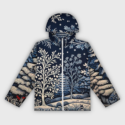 Женская ветровка Ледяные узоры нового года / 3D-Белый – фото 1