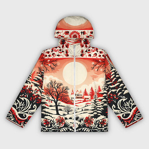 Женская ветровка Новогодние орнаменты / 3D-Белый – фото 1